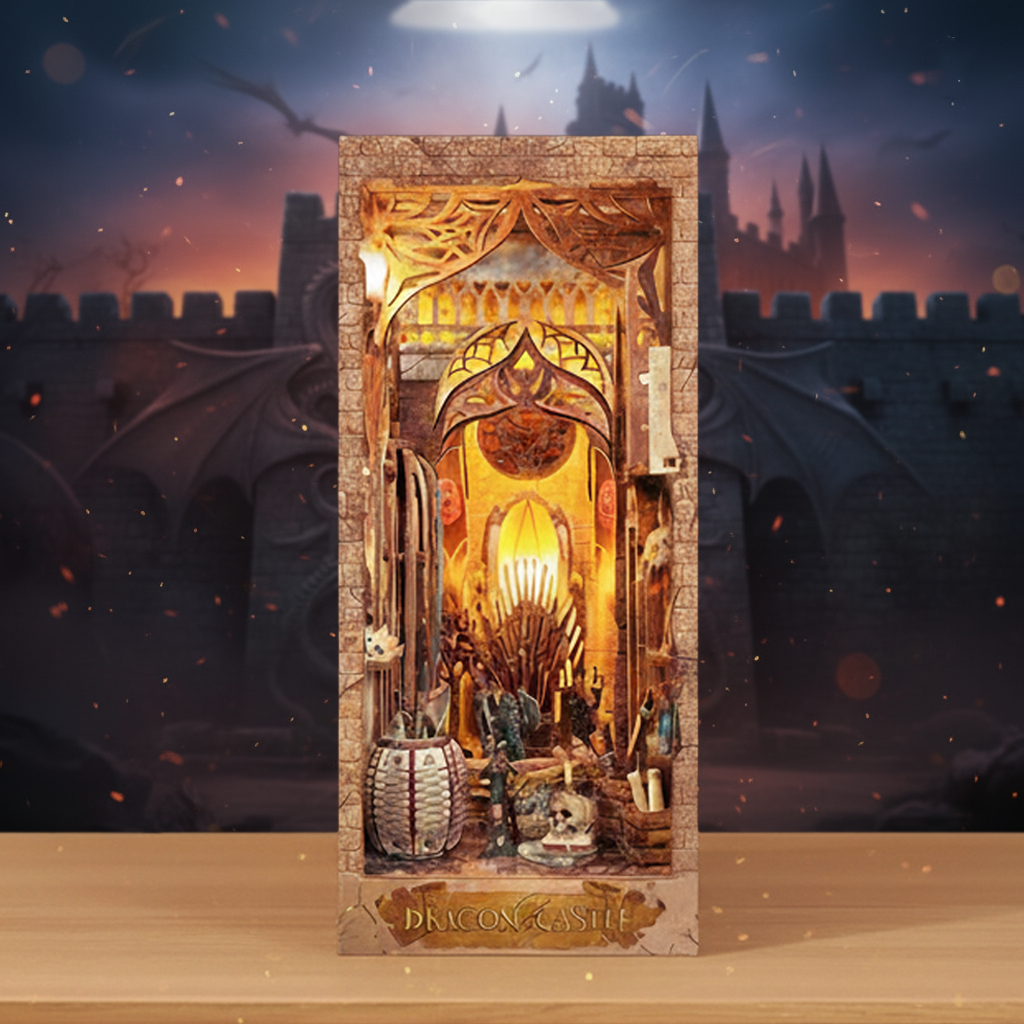 (Sold Out) Dragon Castle 3D Wooden Puzzle Book Nook