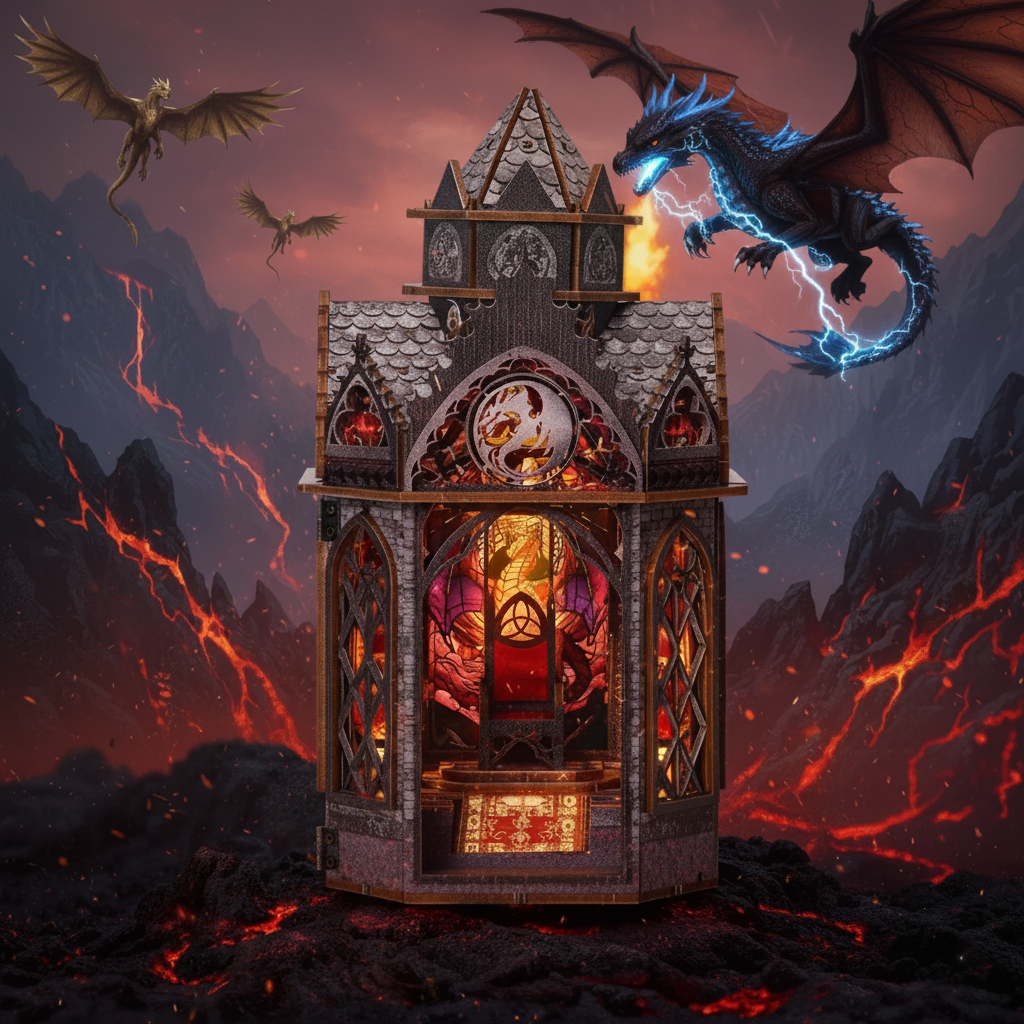 Dragon Wing Book Nook Flame Throne – DIY Book Nook Shelf Insert