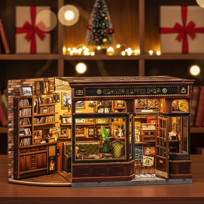 Corner Coffee Shop – DIY Miniature House Kit