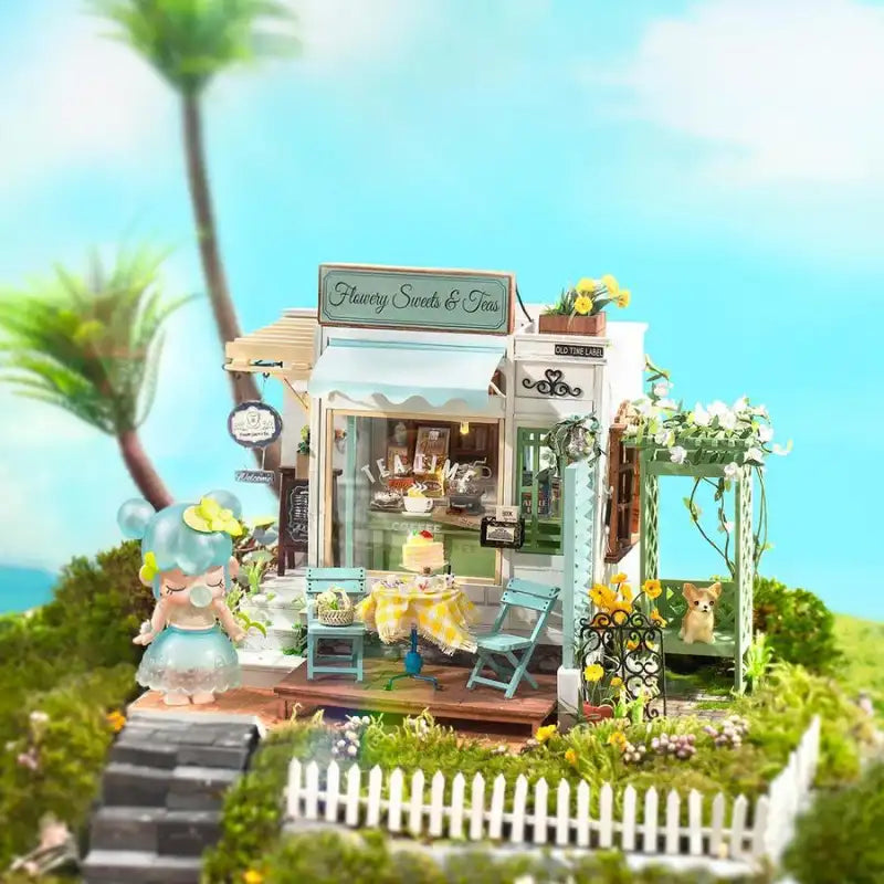 Miniature House Flowery Sweets & Tea