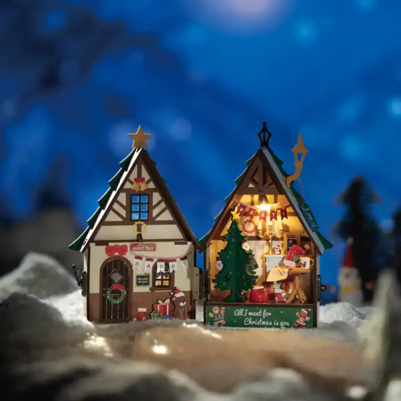 Miniature Twinkling Christmas House