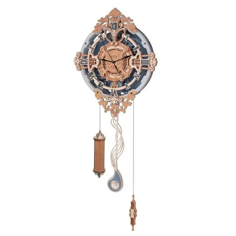 3D Wooden Mechanical Clock Puzzle