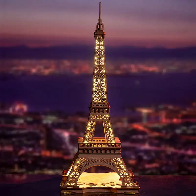 3D Wooden Puzzle Illuminated Eiffel Tower