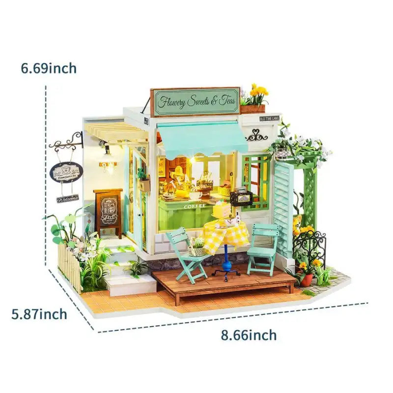 Miniature House Flowery Sweets & Tea