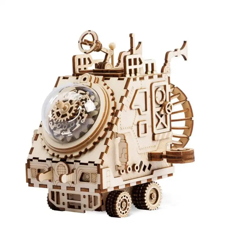 3D Wooden Puzzle Space Vehicle Music Box Mechanism